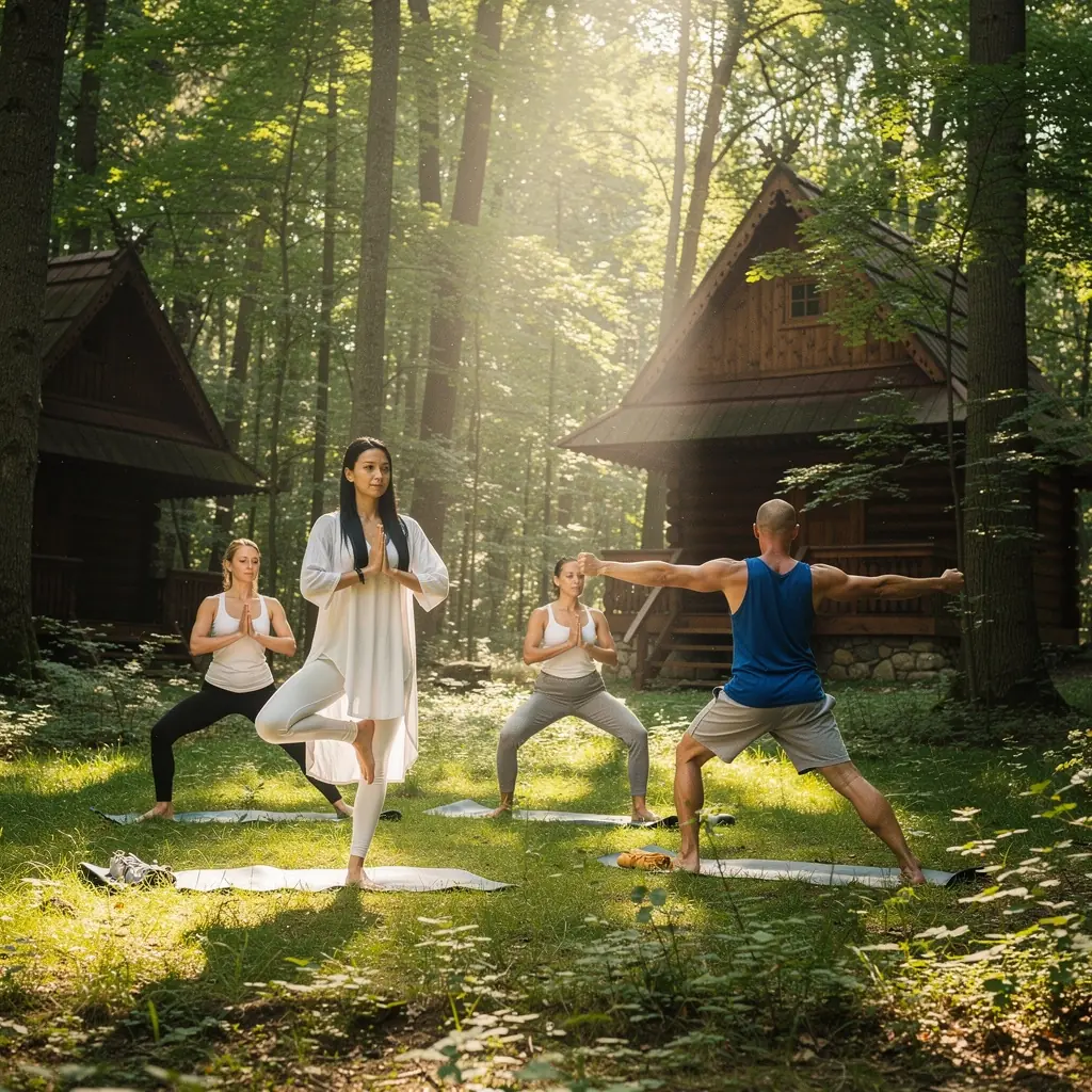 Instruujący nauczyciel pokazujący odpowiednie pozycje do harmonizacji energii w ciele.